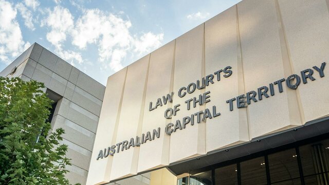 The facade of the ACT Law Courts building.