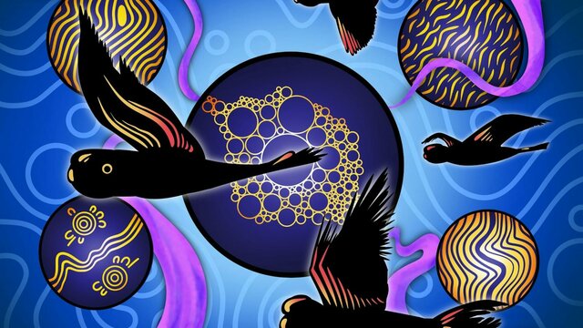 black cockatoo drawing with colours