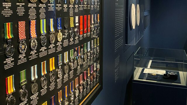 Australian honours and awards medals on display at the exhibition Australian honours and awards medals on display at the exhibition