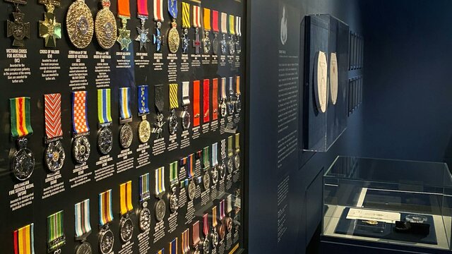 Australian honours and awards medals on display at the exhibition Australian honours and awards medals on display at the exhibition
