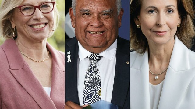 Australian of the Year Panel: Rosie Batty AO, Professor Tom Calma AO and Virginia Haussegger AM Rosie Batty AO, Professor Tom Calma AO and Virginia Haussegger AM