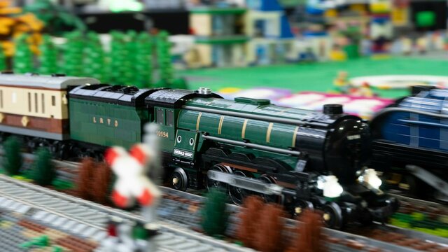 LEGO Trains Great photo of a LEGO train display