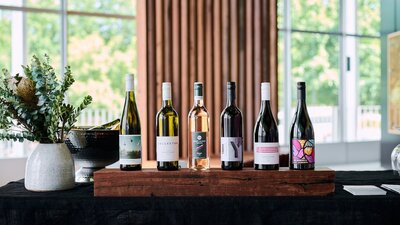 A line up of local Canberra wines.