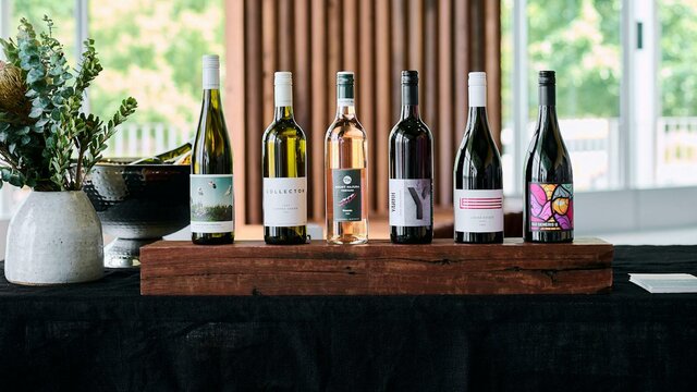 There is a changing line up of local wines each week at the Canberra Cellar Door A line up of local Canberra wines.