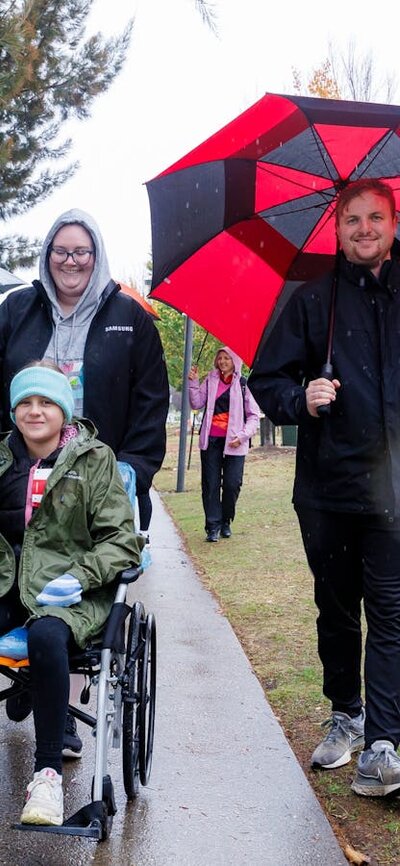 Person in wheelchair on the path