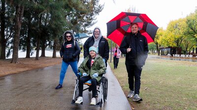 Person in wheelchair on the path