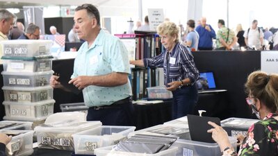 Dealers busy at the Canberra Stamp Show 2022