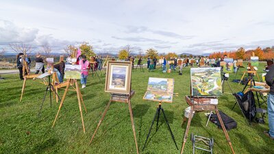 Artwork on display after the 2 hour Quick Draw Event