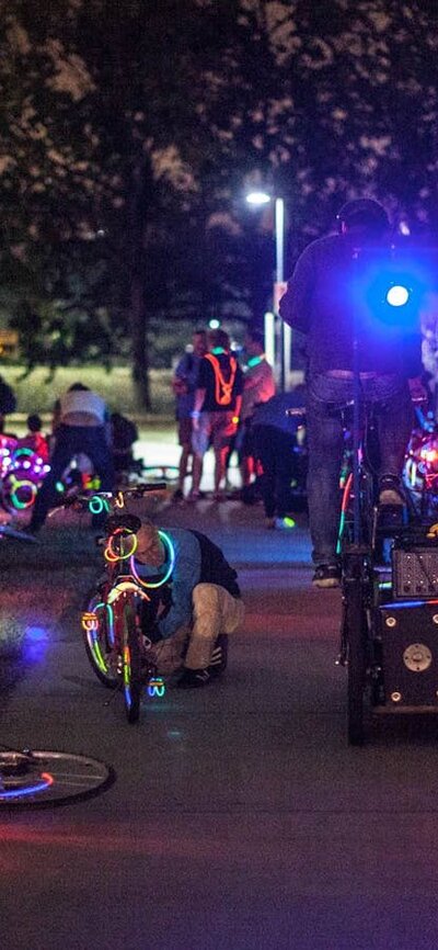 Rat Patrol gathering for a Glow Ride