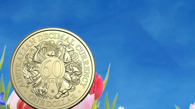 First Coin of Floriade A coin in a bed of tulips