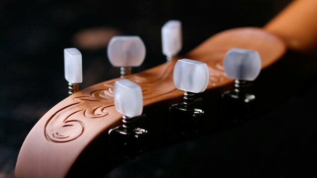 Irish Traditions Close up of the neck of a violin