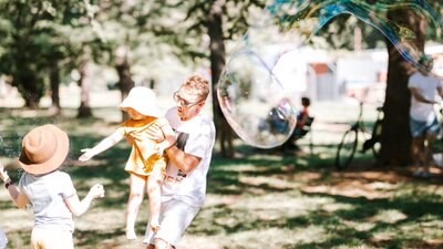 Kids with bubbles