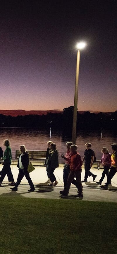 Localjinni's Projector Pram  out for a stroll around Lake Burley Griffin