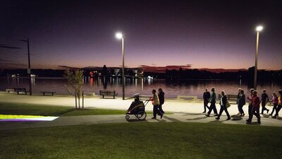 Localjinni's Projector Pram  out for a stroll around Lake Burley Griffin