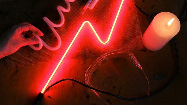 Neon Squiggles Glass