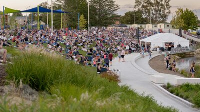 Audience sitting on lawn, 2018