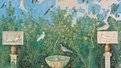 Fresco of a garden scene, 1st century CE, House of the Golden Bracelet. Parco Archeologico di Pompei