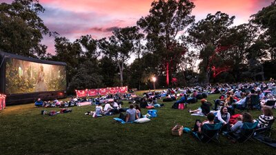 sunset cinema, outdoor cinema, openair cinema, movies, Canberra, Australian National Botanic Gardens