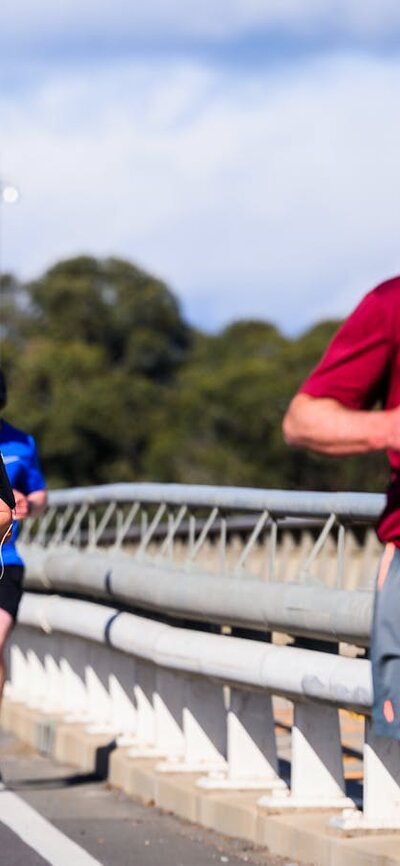 Several runners running towards the camera