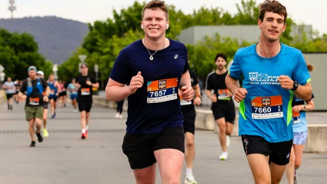 2 men running at Canberra Fun Run