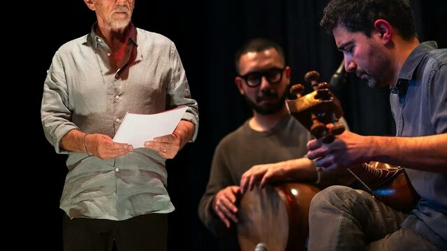 The Iliad Out Loud Artists standing together holding their instruments
