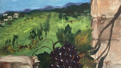 painting of  A Pinot Vine in Tuscany