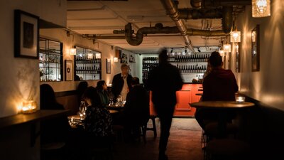 Interior of cosy bar