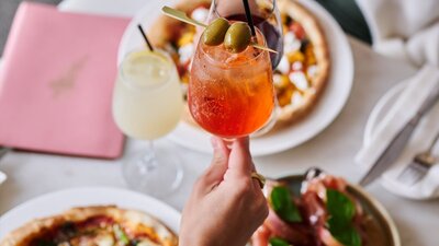 Aperol Spritz and Italian food