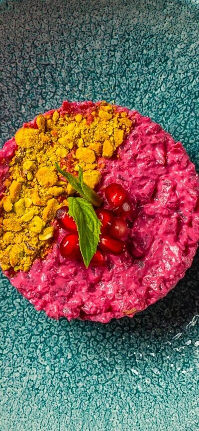 Beetroot dip on the menu at Azima Lebanese restaurant Canberra city