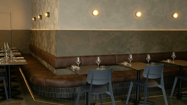 Corner seating inside restaurant