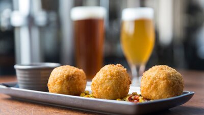 Deep fried mac and cheese balls!