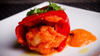 Stuffed capsicum dish