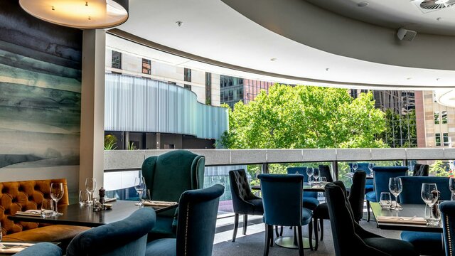 Modern interior of a restaurant.