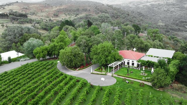 Drone shot of vineyard By Shots by Sal