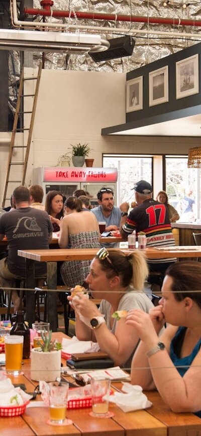 Bustling beer hall