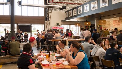 Bustling beer hall