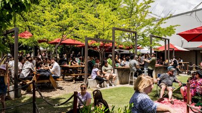 Wide View of Seated Beer Garden