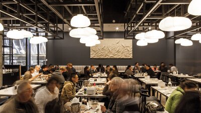 Busy restaurant interior