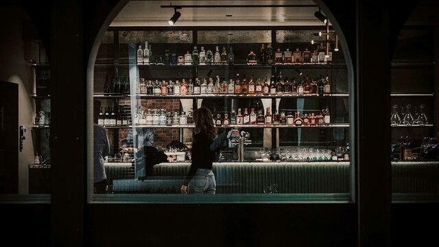 Night street view of Corella Bar Night street view of Corella Bar