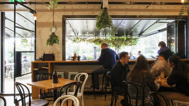 Double Shot Cafe interior and exterior
