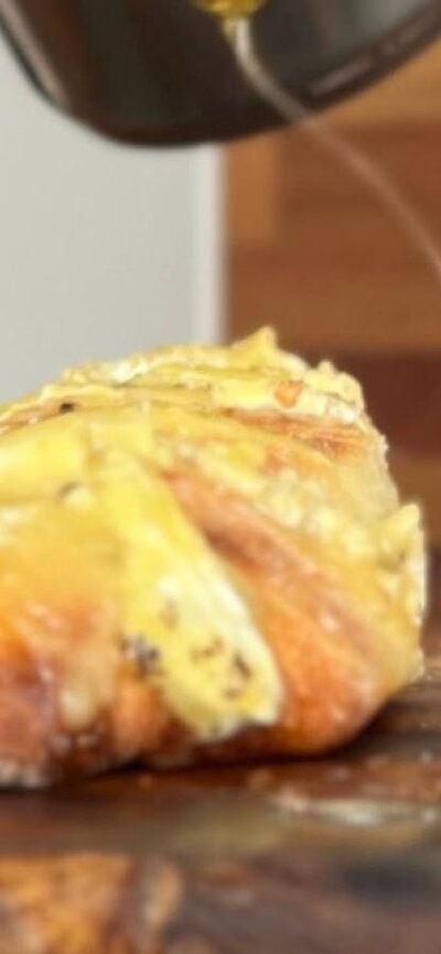Brie stuffed baguette