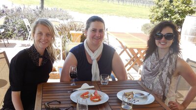 Guests enjoy cheeses and wines made at Gallagher Wines