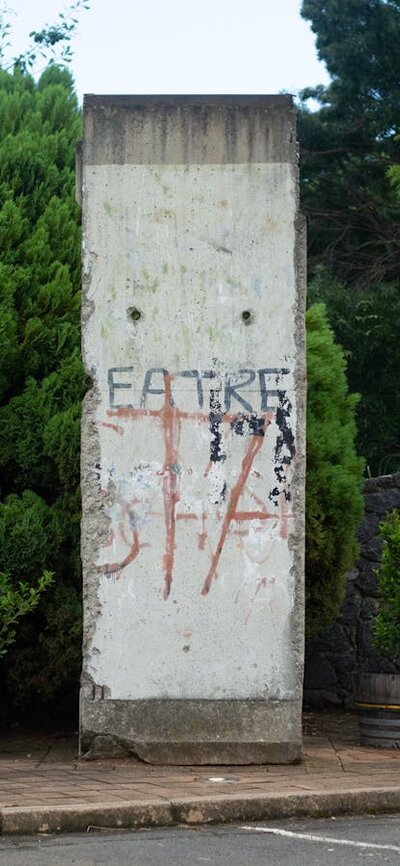 Photo of the largest slab of the Berlin Wall in the Southern Hemisphere.