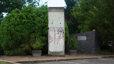 Photo of the largest slab of the Berlin Wall in the Southern Hemisphere.