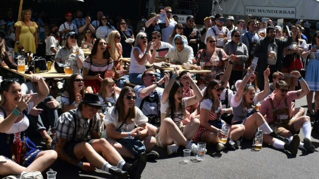Oktoberfest, Oktoberfest Canberra, Canberra, Canberra events, beer, festival, German, Live entertain Photo of large crowd of people cheering for a competition at Oktoberfest 2025