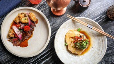 Beef and snapper options on the menu for Inka's Express Lunch in Canberra CBD