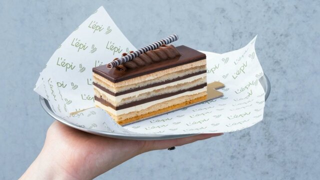 L'épi Artisan Bakery Canberra cake on a plate at L'épi Artisan Bakery Canberra