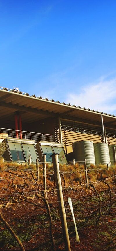 Lerida Estate building with vineyard in the foreground