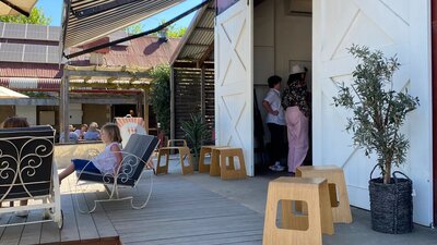 This is a lovely space to sit outside and enjoy your gelato.o