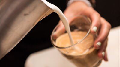 Cup of coffee being made